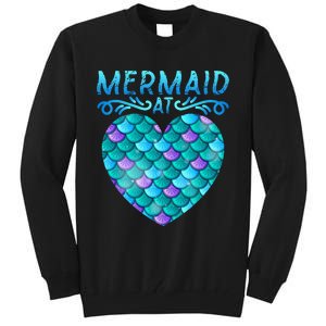 Mermaid At Heart Ocean Fish Tail Deep Sea Mermaid Shells Tall Sweatshirt