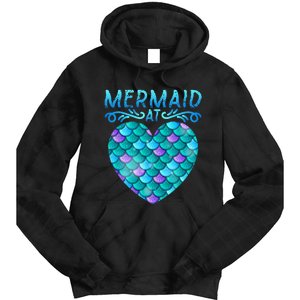 Mermaid At Heart Ocean Fish Tail Deep Sea Mermaid Shells Tie Dye Hoodie