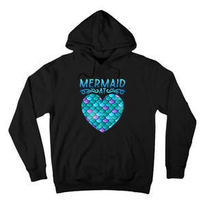 Mermaid At Heart Ocean Fish Tail Deep Sea Mermaid Shells Tall Hoodie