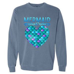 Mermaid At Heart Ocean Fish Tail Deep Sea Mermaid Shells Garment-Dyed Sweatshirt