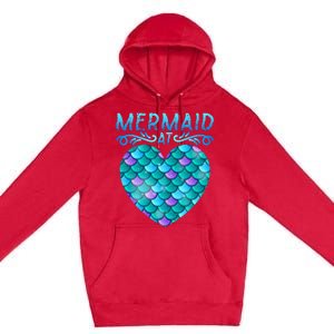 Mermaid At Heart Ocean Fish Tail Deep Sea Mermaid Shells Premium Pullover Hoodie