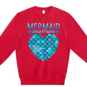 Mermaid At Heart Ocean Fish Tail Deep Sea Mermaid Shells Premium Crewneck Sweatshirt