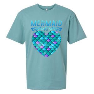 Mermaid At Heart Ocean Fish Tail Deep Sea Mermaid Shells Sueded Cloud Jersey T-Shirt