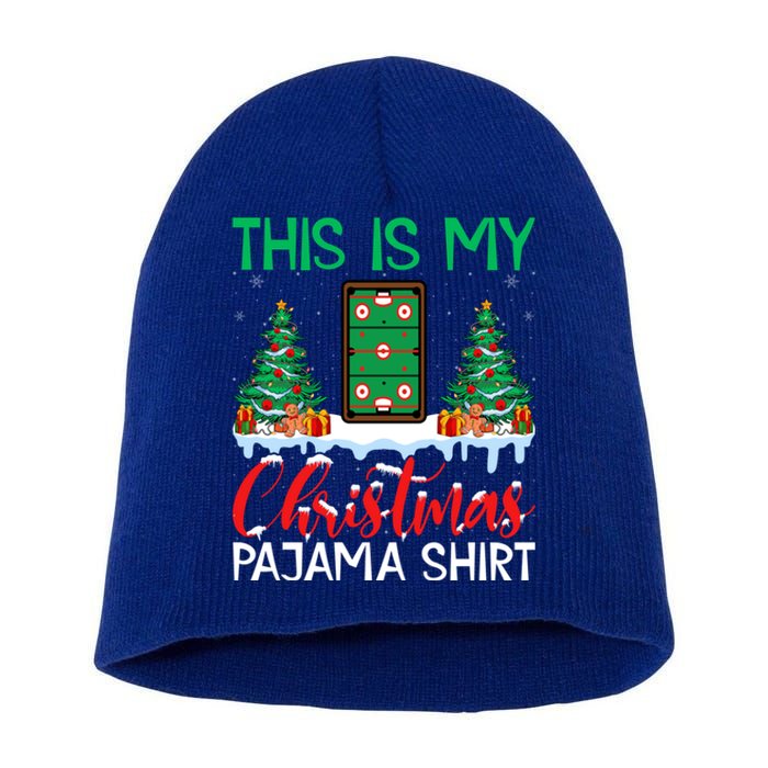 My Air Hockey Christmas Pajama Funny Gift Air Hockey Player Xmas Meaningful Gift Short Acrylic Beanie