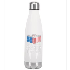 Men USA Flag Beer Pong Game 4th of July Beer any hole is my goal Stainless Steel Insulated Water Bottle