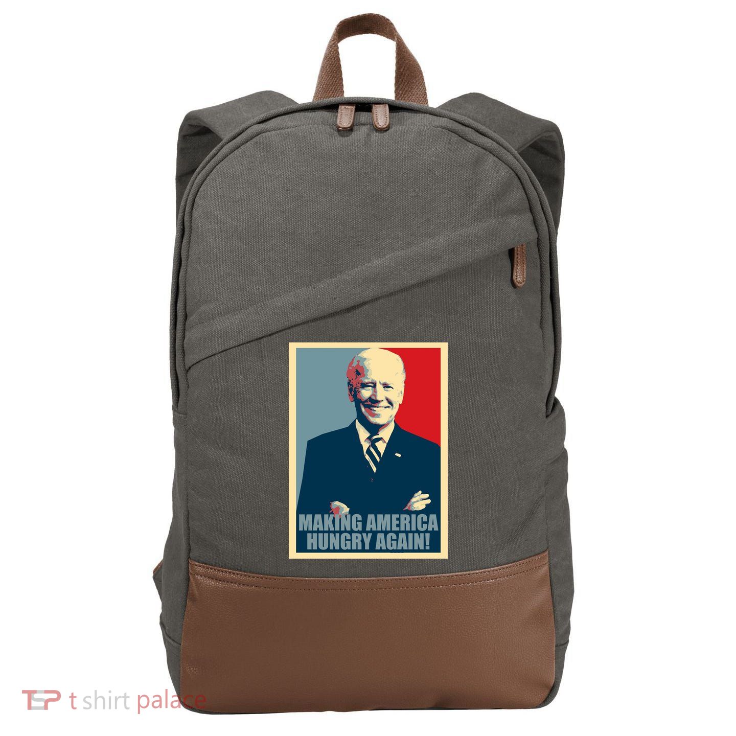 Making America Hungry Again Anti Joe Biden Cotton Canvas Backpack