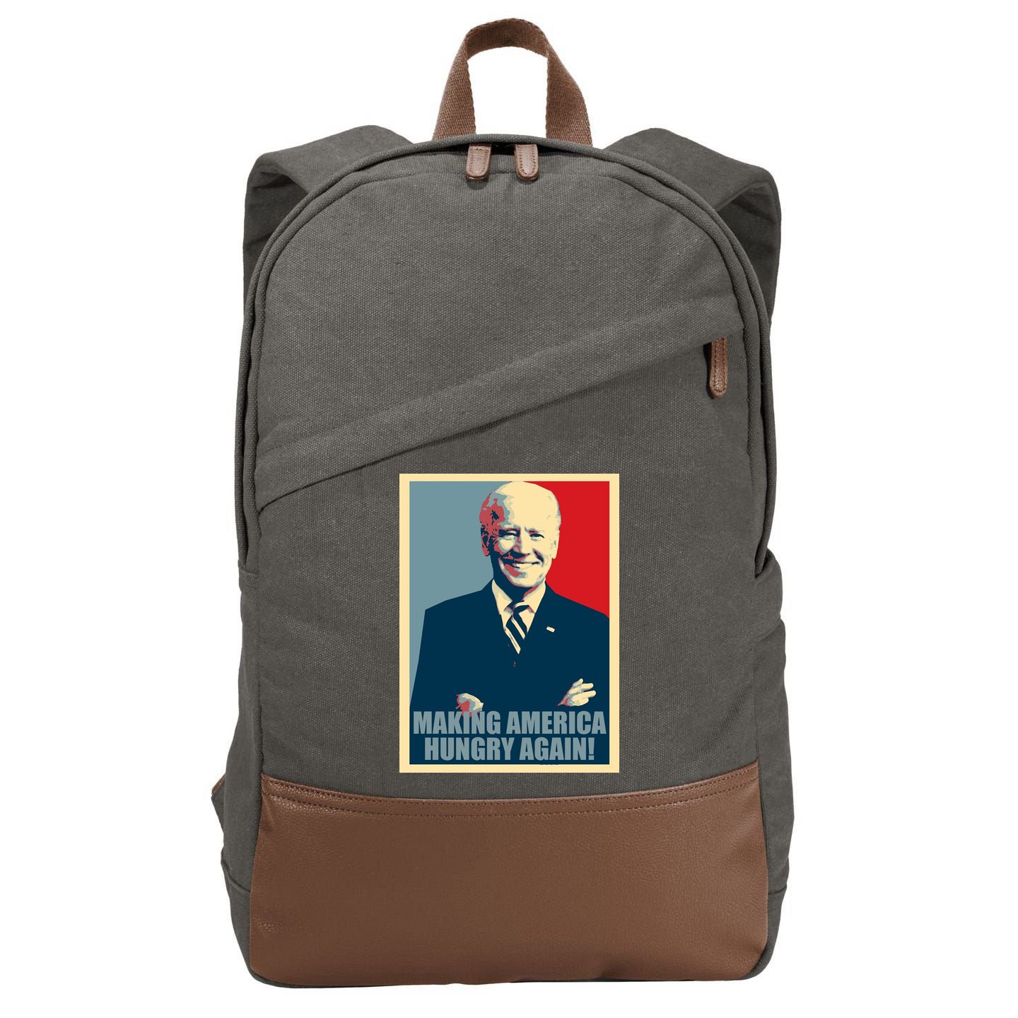 Making America Hungry Again Anti Joe Biden Cotton Canvas Backpack