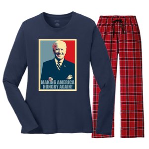 Making America Hungry Again Anti Joe Biden Women's Long Sleeve Flannel Pajama Set 