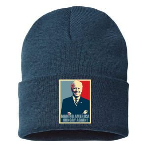 Making America Hungry Again Anti Joe Biden Sustainable Knit Beanie