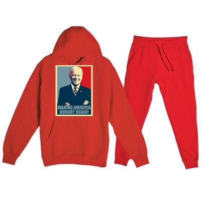 Making America Hungry Again Anti Joe Biden Premium Hooded Sweatsuit Set