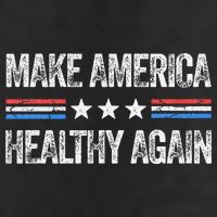 Make America Healthy Again Funny Us Patriotic 4th Of July Gift 7 Panel Mesh Trucker Snapback Hat