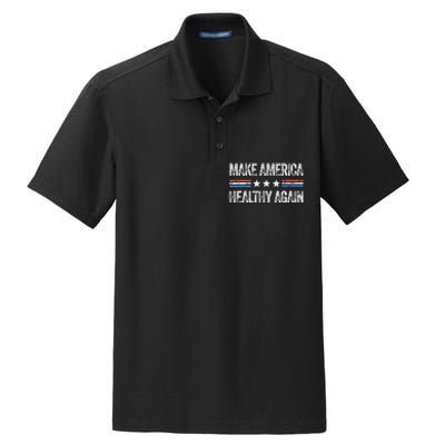 Make America Healthy Again Funny Us Patriotic Dry Zone Grid Polo