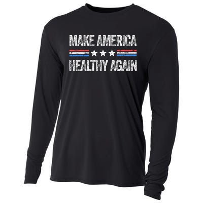 Make America Healthy Again Funny Us Patriotic Cooling Performance Long Sleeve Crew