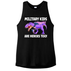 Military Are Heroes Too! Purple Up Military Child Month Ladies PosiCharge Tri-Blend Wicking Tank