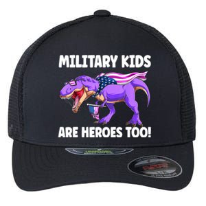 Military Are Heroes Too! Purple Up Military Child Month Flexfit Unipanel Trucker Cap