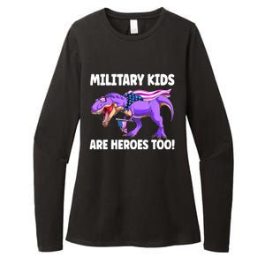 Military Are Heroes Too! Purple Up Military Child Month Womens CVC Long Sleeve Shirt