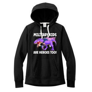 Military Are Heroes Too! Purple Up Military Child Month Women's Fleece Hoodie