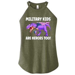 Military Are Heroes Too! Purple Up Military Child Month Women's Perfect Tri Rocker Tank