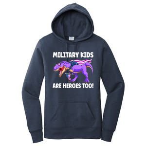 Military Are Heroes Too! Purple Up Military Child Month Women's Pullover Hoodie