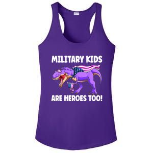 Military Are Heroes Too! Purple Up Military Child Month Ladies PosiCharge Competitor Racerback Tank