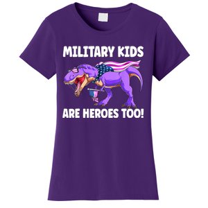 Military Are Heroes Too! Purple Up Military Child Month Women's T-Shirt