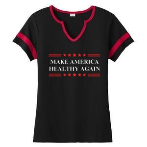 Make America Healthy Again Funny Republican Maga Campaign Ladies Halftime Notch Neck Tee