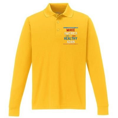 Make America Healthy Again Performance Long Sleeve Polo