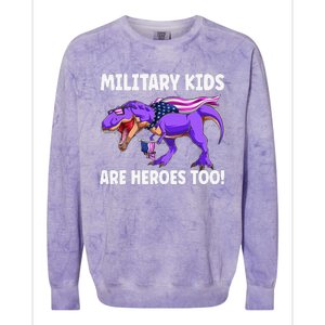 Military Are Heroes Too! Purple Up Military Child Month Colorblast Crewneck Sweatshirt