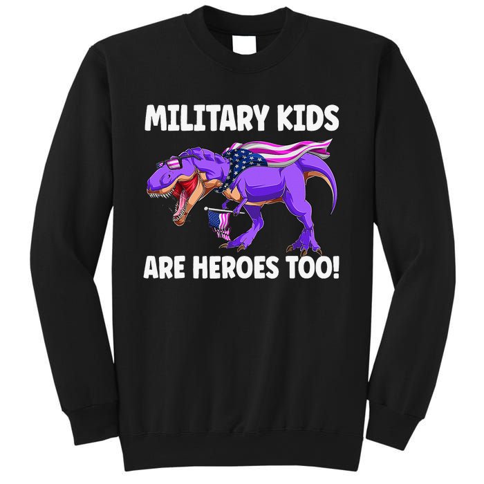 Military Are Heroes Too! Purple Up Military Child Month Sweatshirt