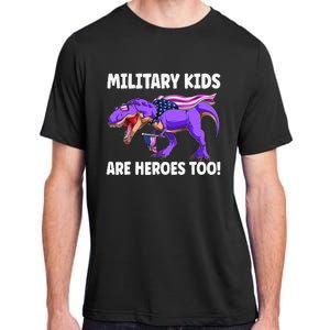 Military Are Heroes Too! Purple Up Military Child Month Adult ChromaSoft Performance T-Shirt