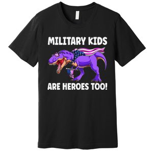 Military Are Heroes Too! Purple Up Military Child Month Premium T-Shirt