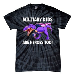 Military Are Heroes Too! Purple Up Military Child Month Tie-Dye T-Shirt