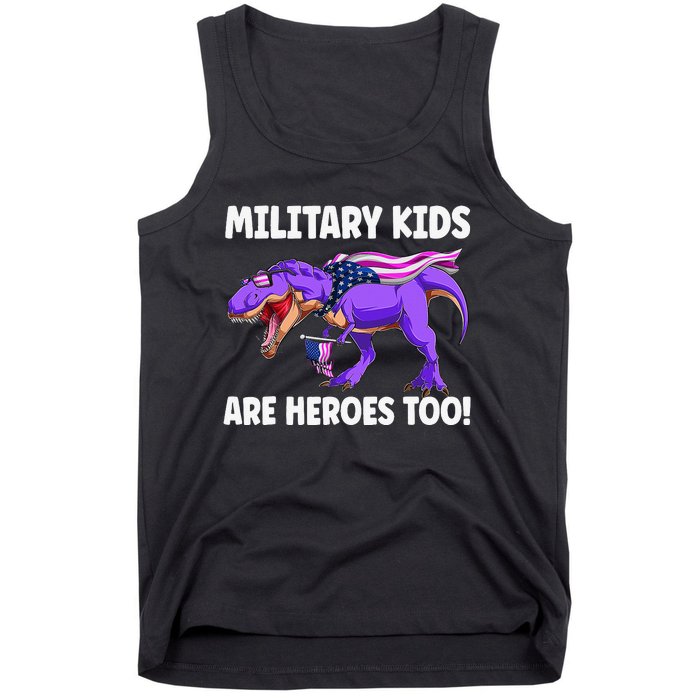 Military Are Heroes Too! Purple Up Military Child Month Tank Top