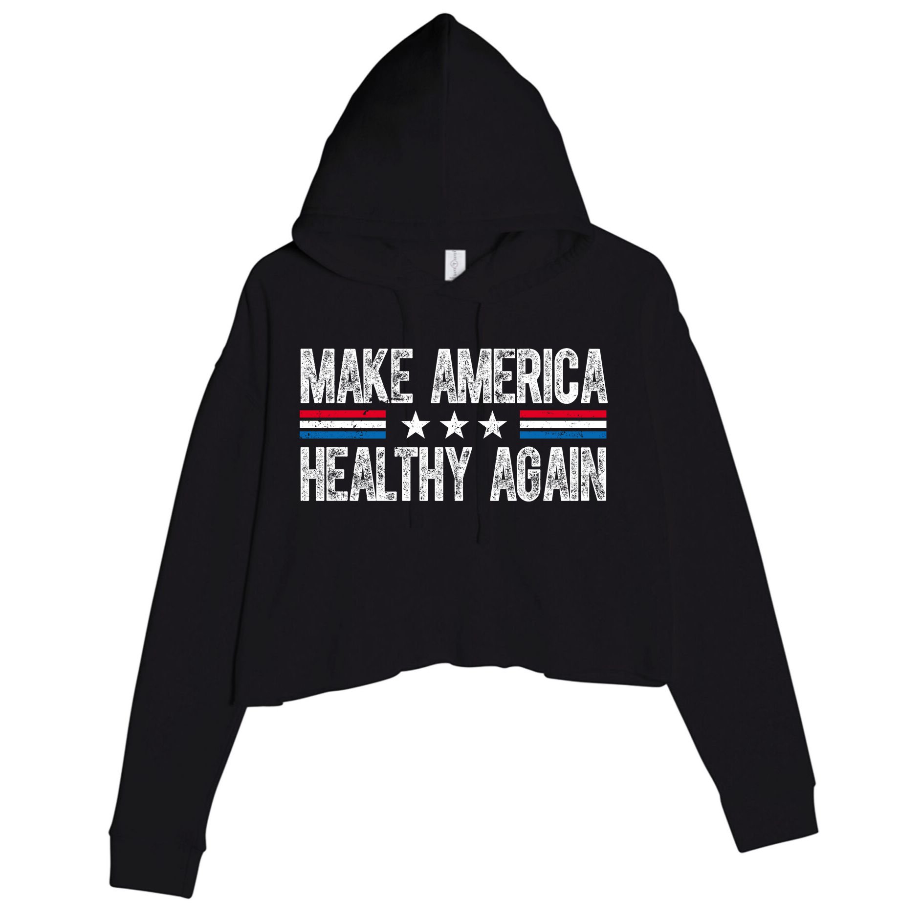 Make America Healthy Again Trump Kennedy Vintage Crop Fleece Hoodie