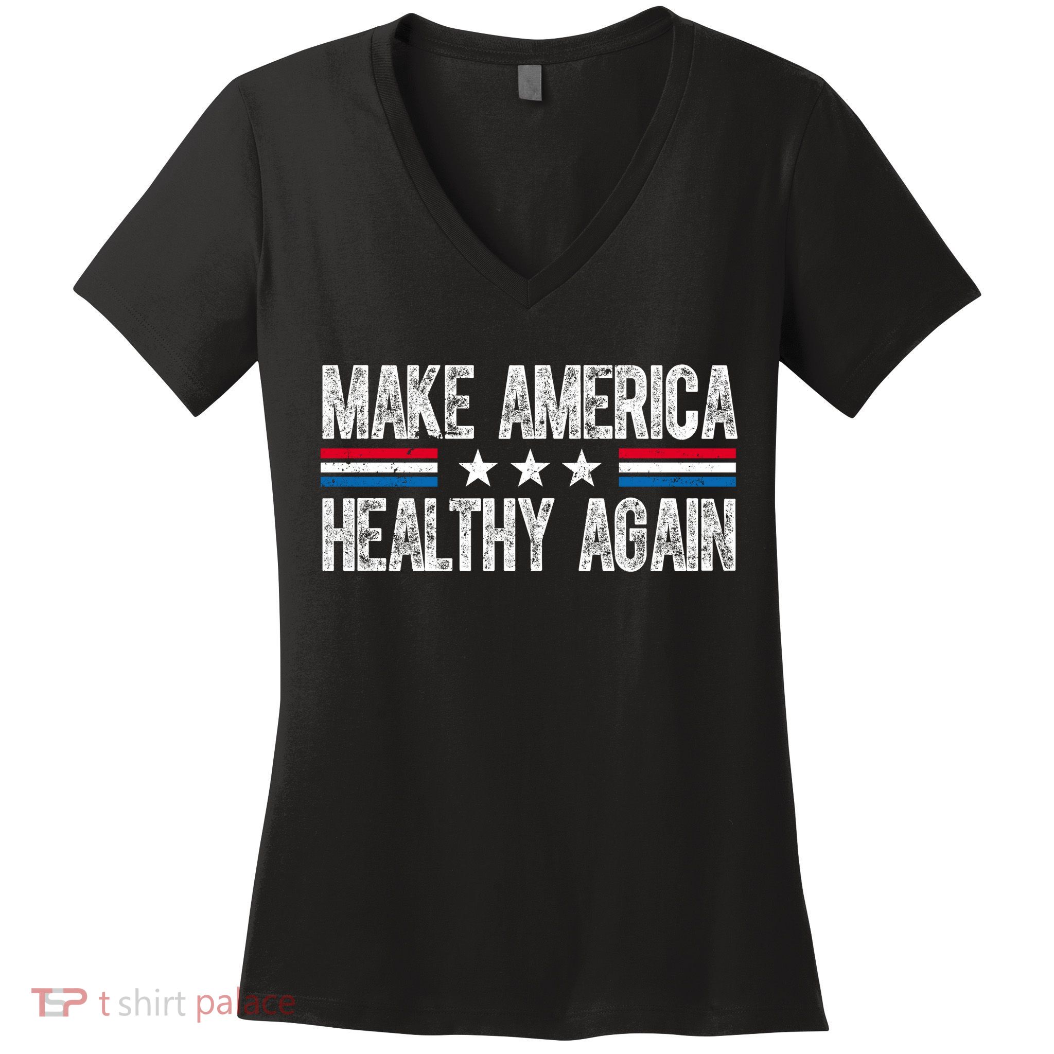 Make America Healthy Again Trump Kennedy Vintage Women's V-Neck T-Shirt