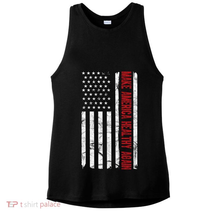 Make America Healthy Again Usa Vintage American Flag Ladies PosiCharge Tri-Blend Wicking Tank