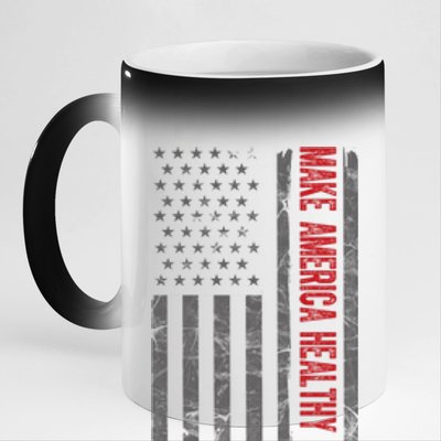 Make America Healthy Again Usa Vintage American Flag 11oz Black Color Changing Mug