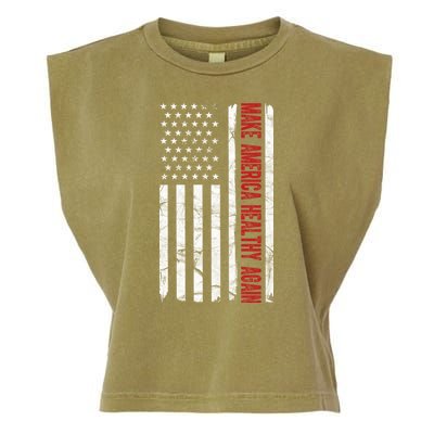 Make America Healthy Again Usa Vintage American Flag Garment-Dyed Women's Muscle Tee