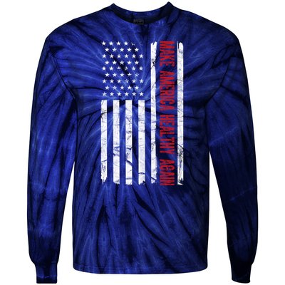 Make America Healthy Again Usa Vintage American Flag Tie-Dye Long Sleeve Shirt