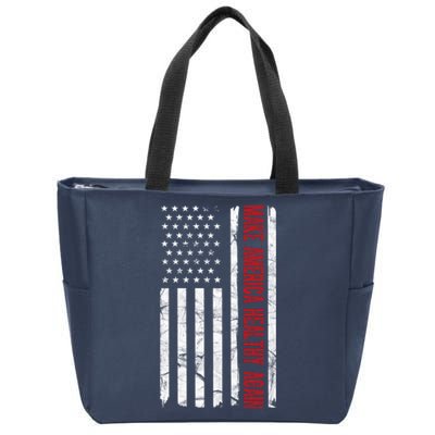 Make America Healthy Again Usa Vintage American Flag Zip Tote Bag