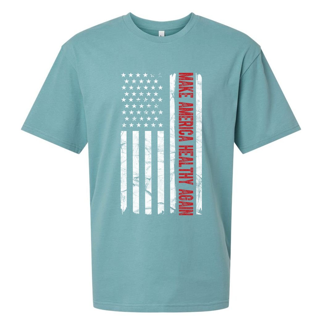 Make America Healthy Again Usa Vintage American Flag Sueded Cloud Jersey T-Shirt