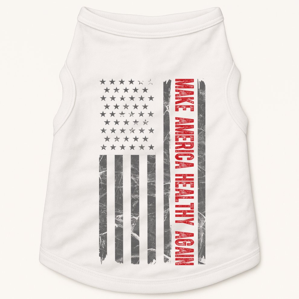Make America Healthy Again Usa Vintage American Flag Doggie Tank