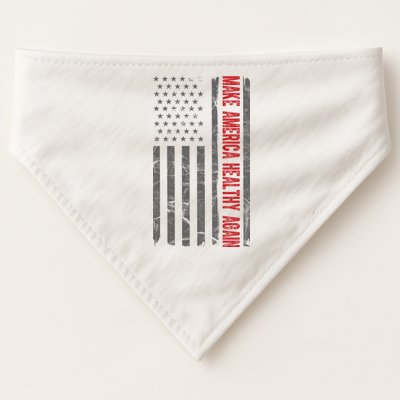Make America Healthy Again Usa Vintage American Flag USA-Made Doggie Bandana