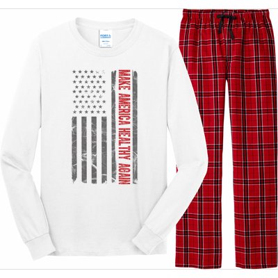 Make America Healthy Again Usa Vintage American Flag Long Sleeve Pajama Set