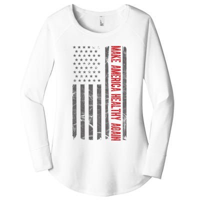Make America Healthy Again Usa Vintage American Flag Women's Perfect Tri Tunic Long Sleeve Shirt