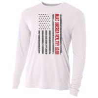 Make America Healthy Again Usa Vintage American Flag Cooling Performance Long Sleeve Crew