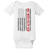 Make America Healthy Again Usa Vintage American Flag Baby Bodysuit