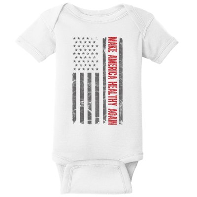 Make America Healthy Again Usa Vintage American Flag Baby Bodysuit