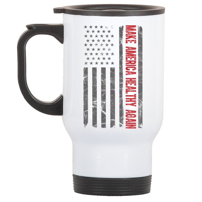 Make America Healthy Again Usa Vintage American Flag Stainless Steel Travel Mug