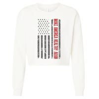 Make America Healthy Again Usa Vintage American Flag Cropped Pullover Crew